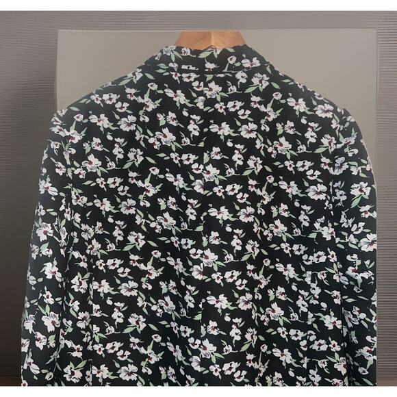 Lucca Couture& Wildfang Jacket (Oversized) Large Black Floral Print Button Down - Picture 8 of 10